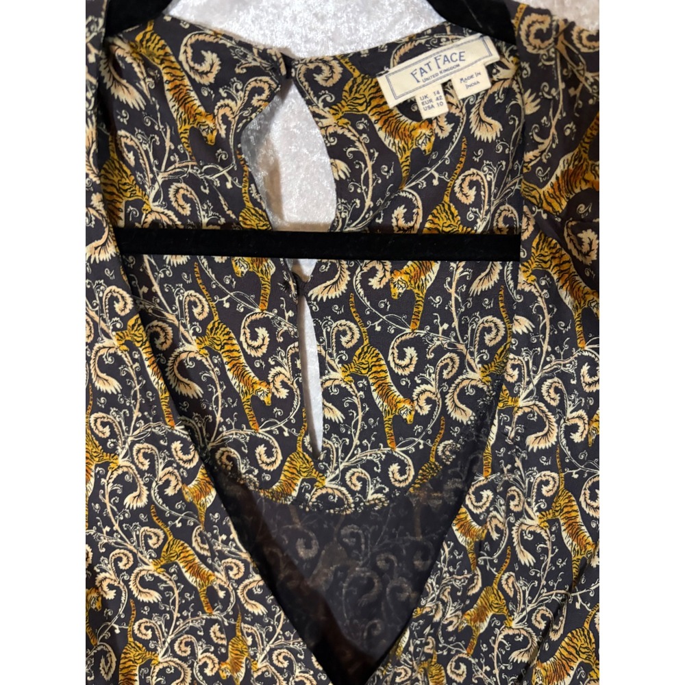 FatFace Boho Paisley Wrap Maxi Dress Women's Sz 10 Festival Vacation - Picture 3 of 12